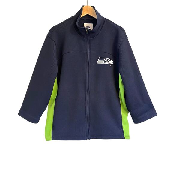 NFL Seahawks Knit Zip Jacket Size Large 3/4 Sleeve Womens - Picture 1 of 6